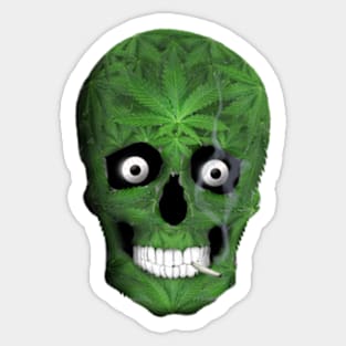 Pot Leaf Skull and Doob Sticker